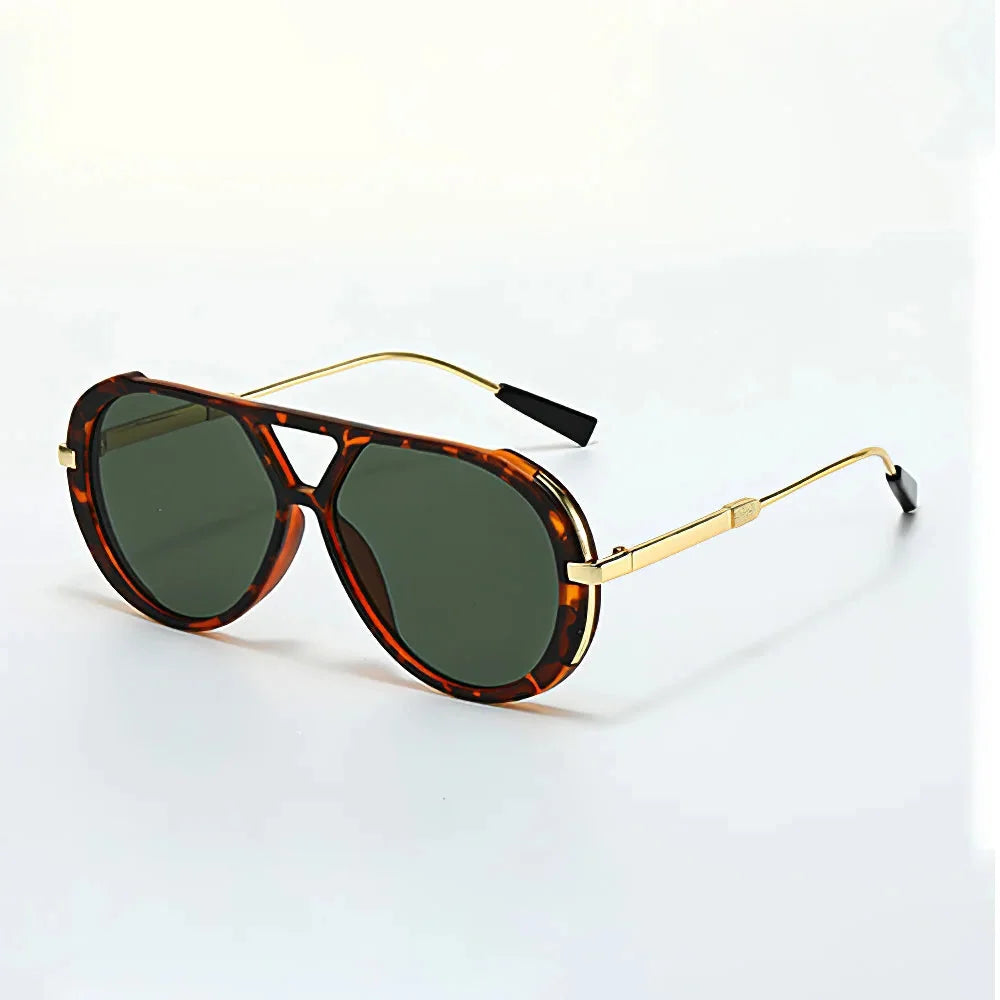 Oversized Aviator Sunglasses with Double Bridge