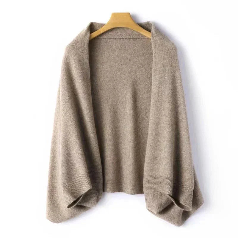 Women's Open Front Knit Shawl Cardigan