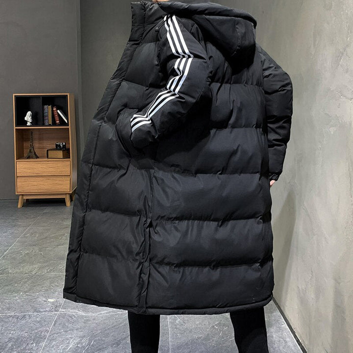 Men's Waterproof Long Puffer Jacket with Hood