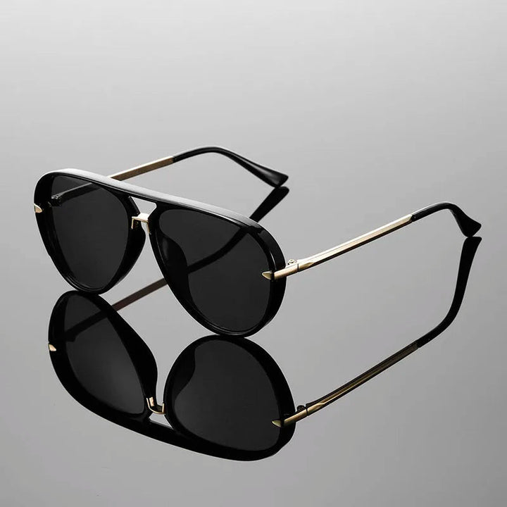 Aviator Sunglasses with Double Bridge and Metal Frame