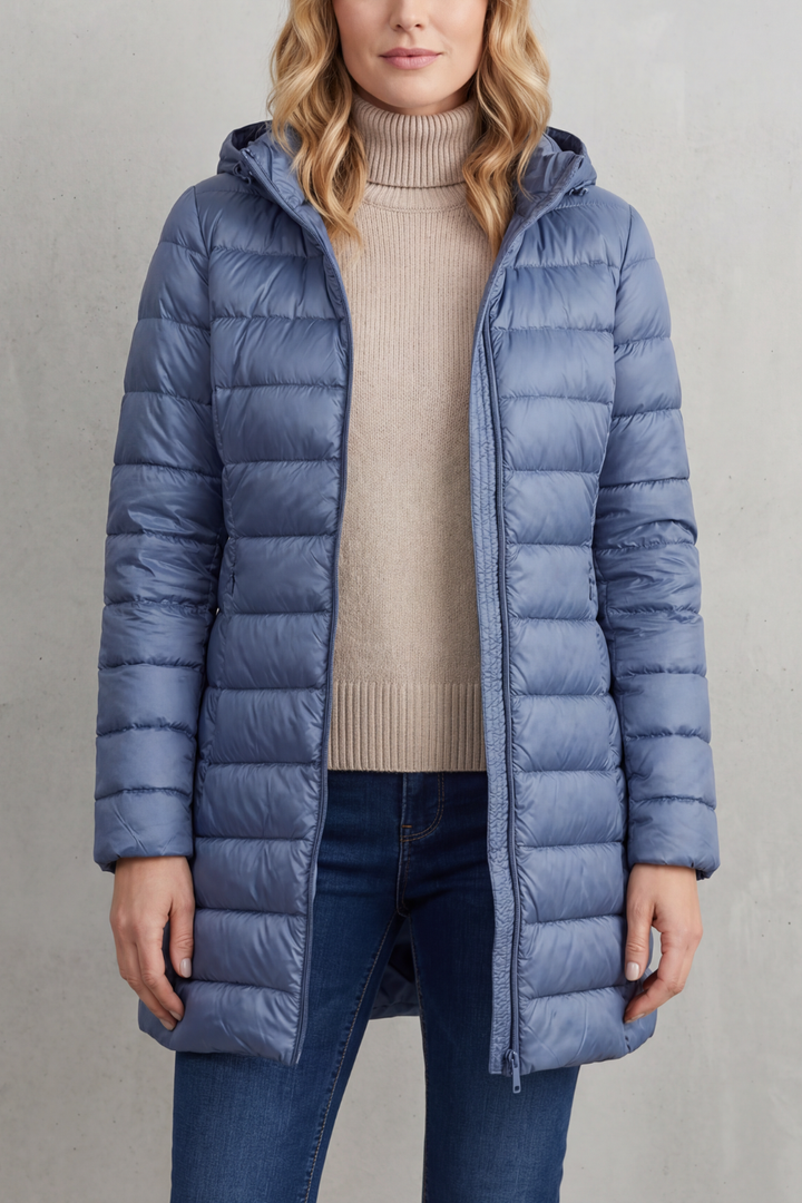 Women's Lightweight Hooded Down Puffer Jacket Longline