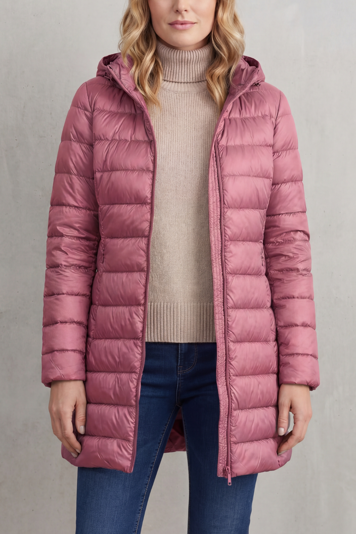 Women's Lightweight Hooded Down Puffer Jacket Longline