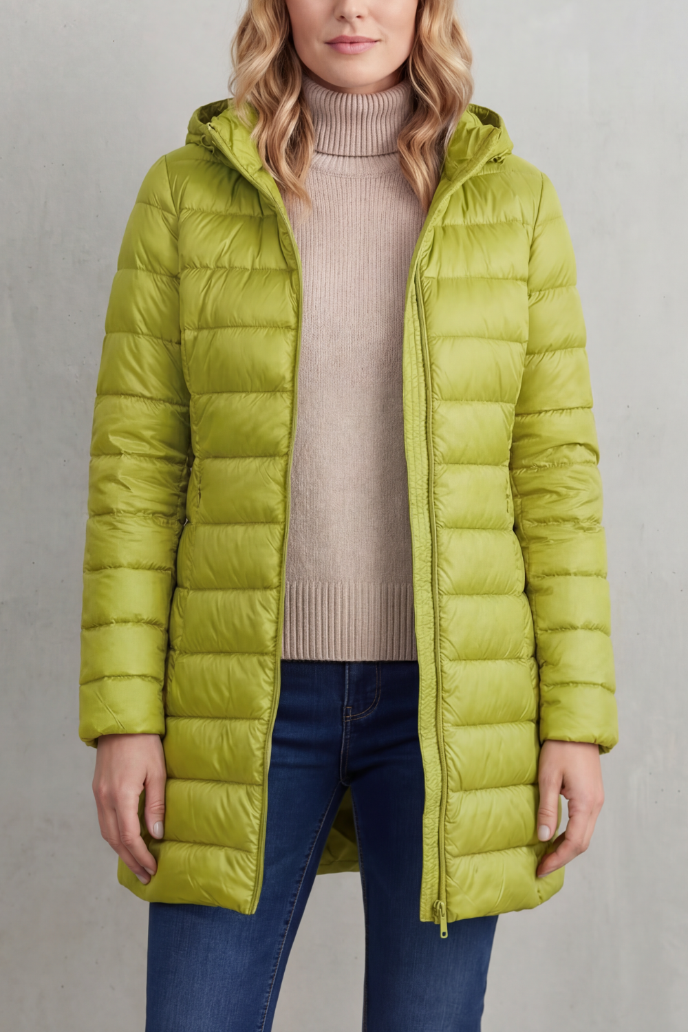 Women's Lightweight Hooded Down Puffer Jacket Longline