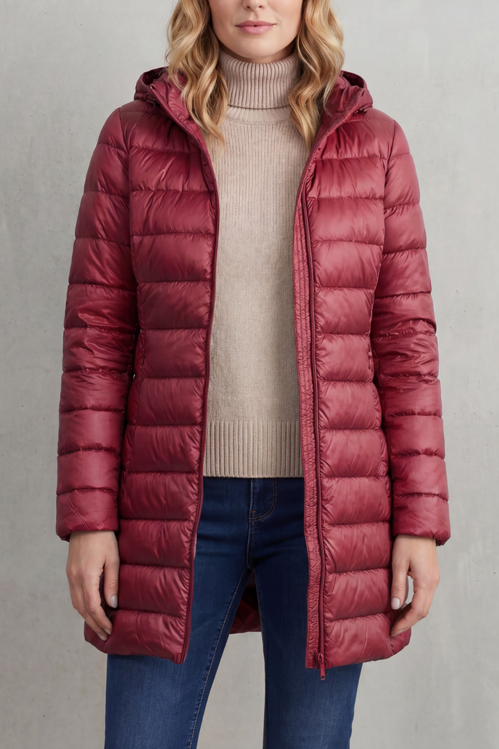 Women's Lightweight Hooded Down Puffer Jacket Longline