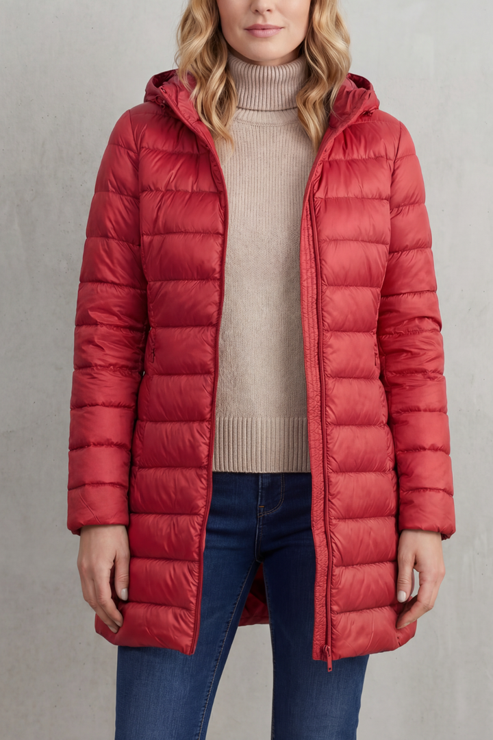 Women's Lightweight Hooded Down Puffer Jacket Longline