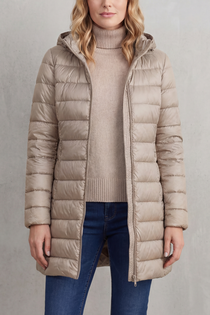 Women's Lightweight Hooded Down Puffer Jacket Longline