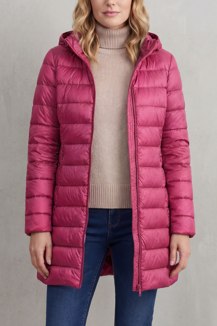 Women's Lightweight Hooded Down Puffer Jacket Longline