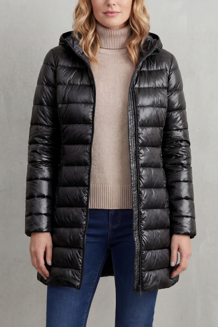 Women's Lightweight Hooded Down Puffer Jacket Longline