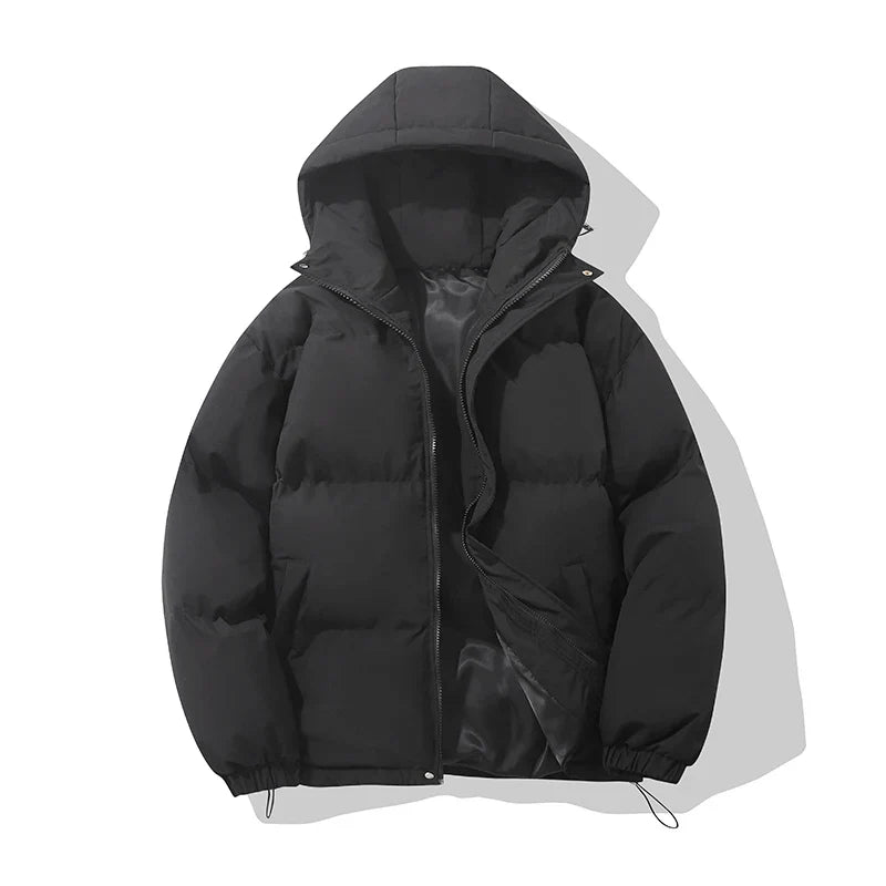Women's Hooded Puffer Jacket with Zip Front