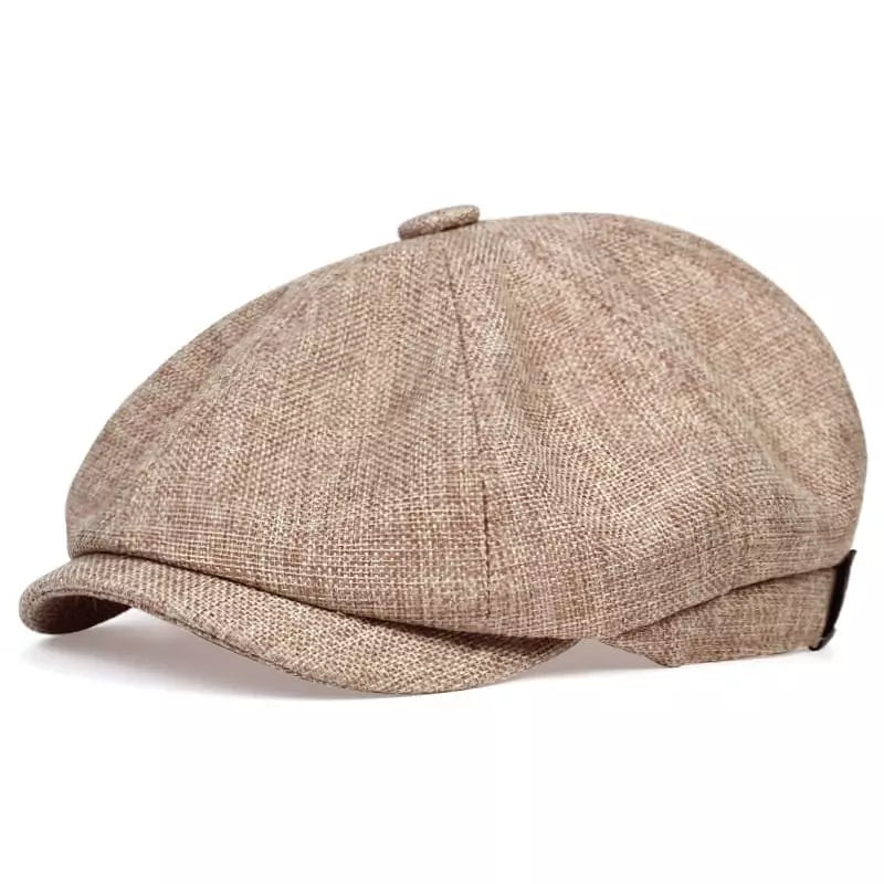 Men's Cotton Newsboy Cap with Adjustable Fit