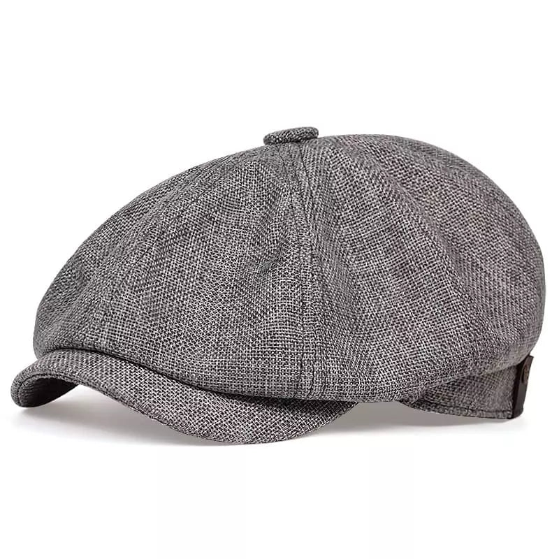 Men's Cotton Newsboy Cap with Adjustable Fit