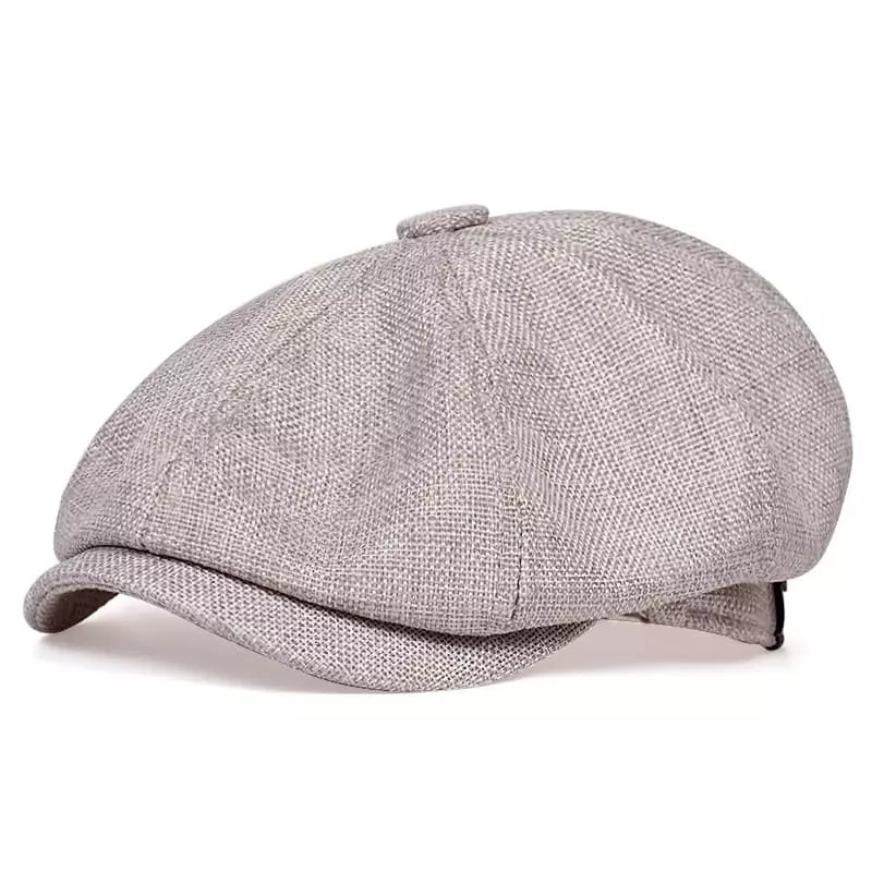 Men's Cotton Newsboy Cap with Adjustable Fit