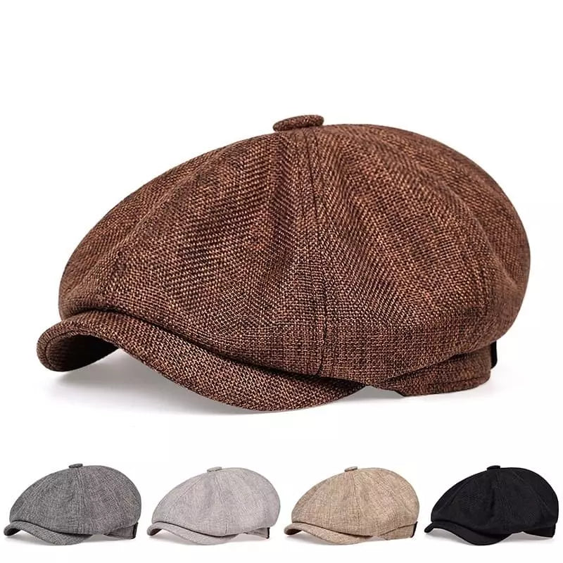 Men's Cotton Newsboy Cap with Adjustable Fit