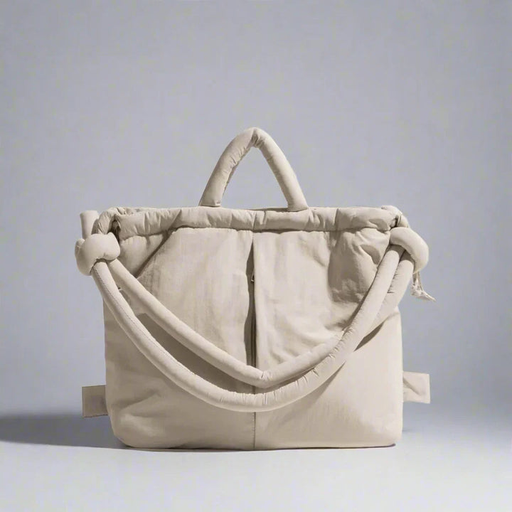 Quilted Drawstring Shoulder Tote Bag