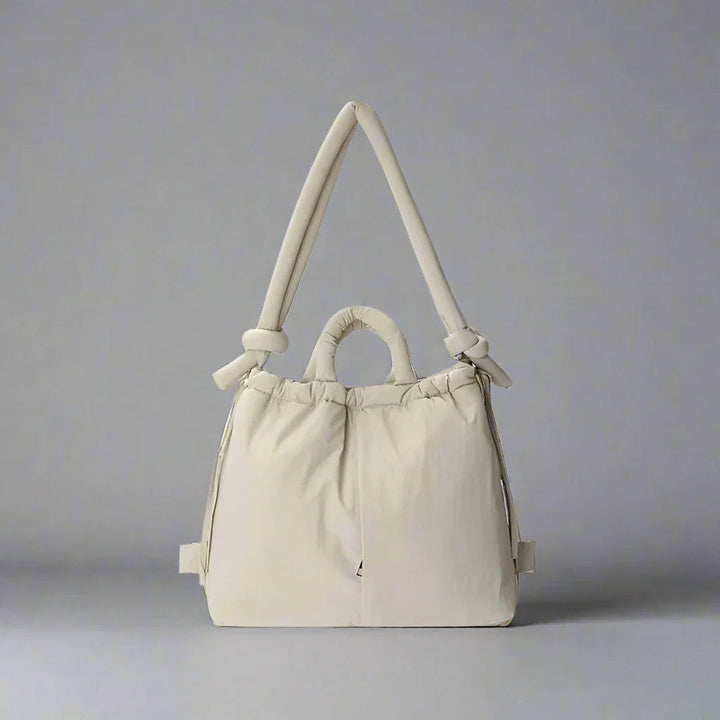 Quilted Drawstring Shoulder Tote Bag