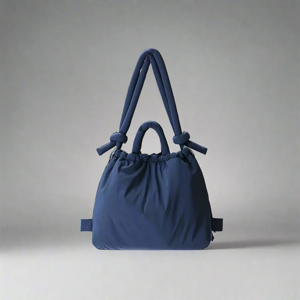 Quilted Drawstring Shoulder Tote Bag