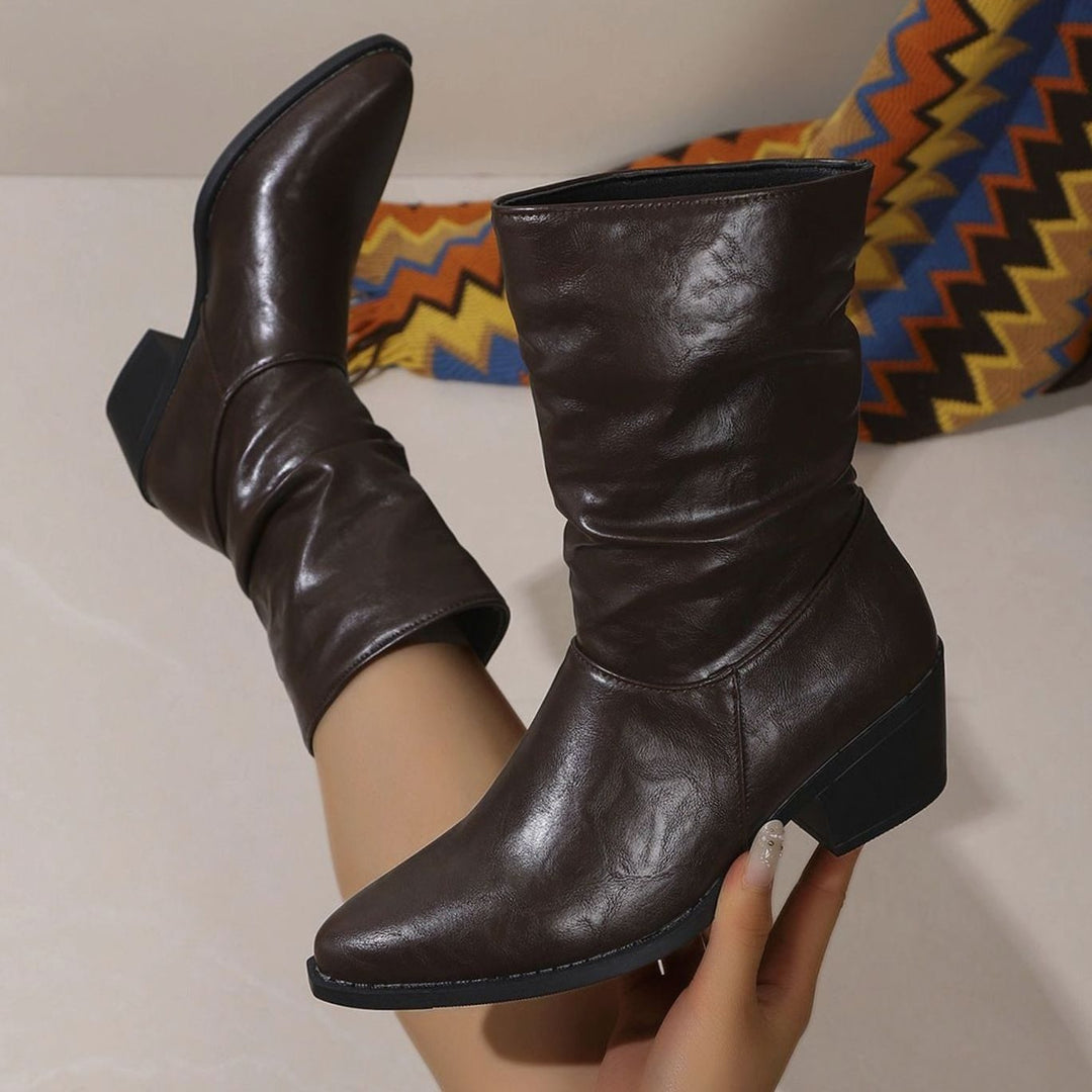 Women's Slouchy Ankle Boots with Block Heel