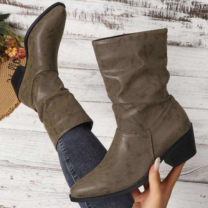 Women's Slouchy Ankle Boots with Block Heel