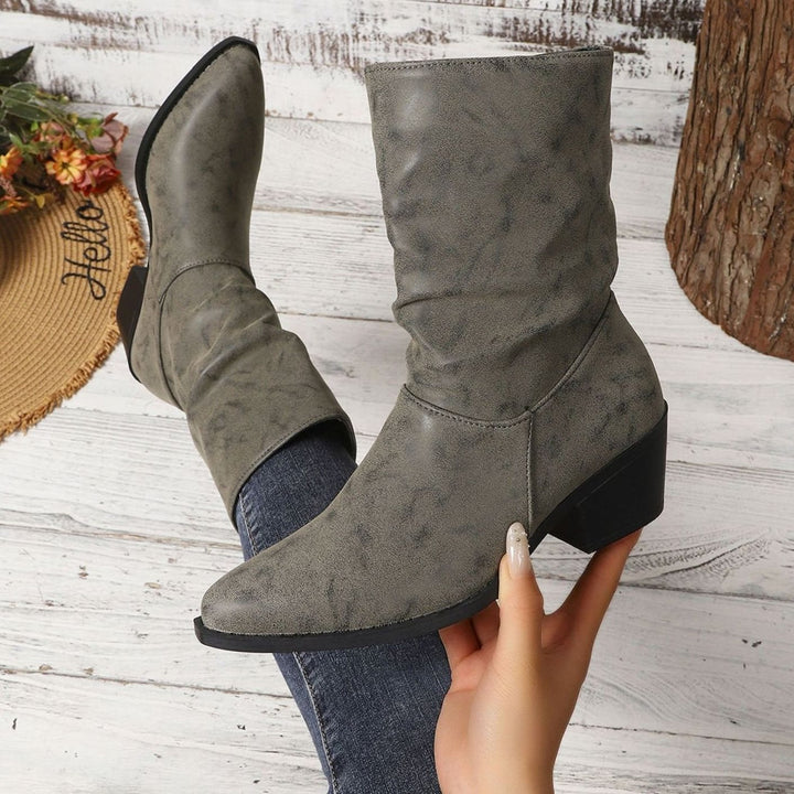 Women's Slouchy Ankle Boots with Block Heel
