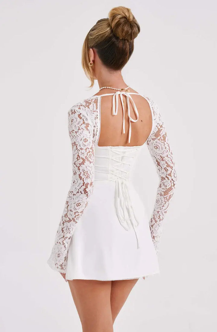 Women's Lace Sleeve Bodycon Mini Party Dress