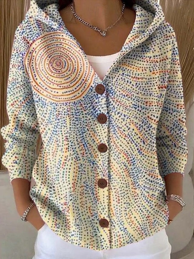 Women's Printed Hooded Cardigan
