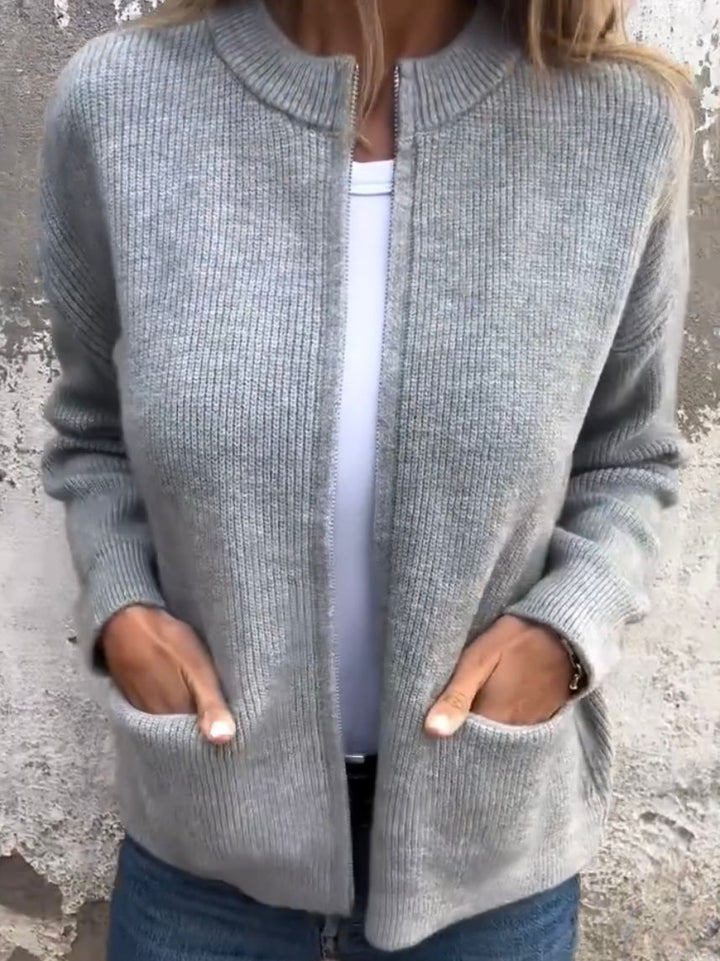Women's Zip Front Knit Cardigan