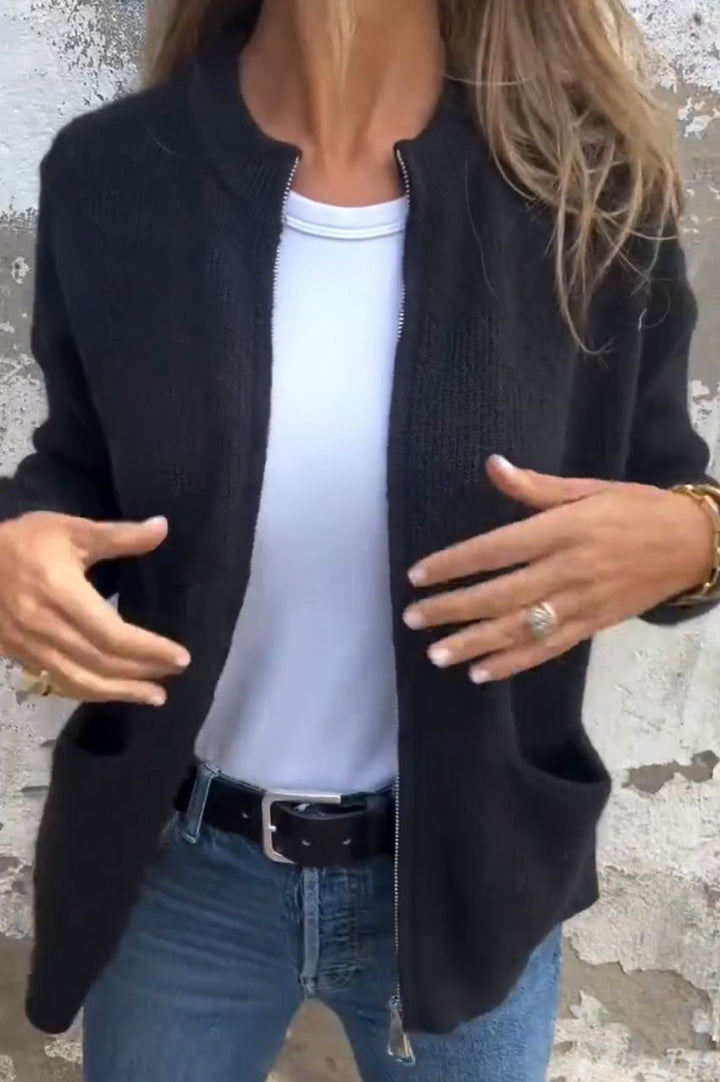 Women's Zip Front Knit Cardigan