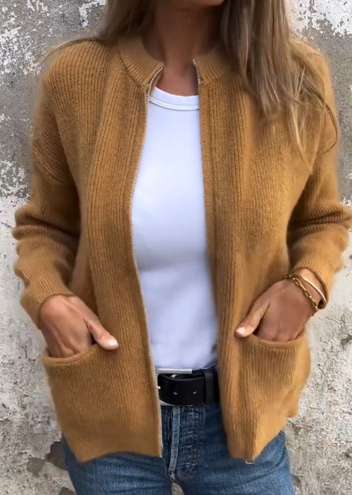 Women's Zip Front Knit Cardigan