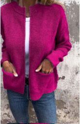 Women's Zip Front Knit Cardigan