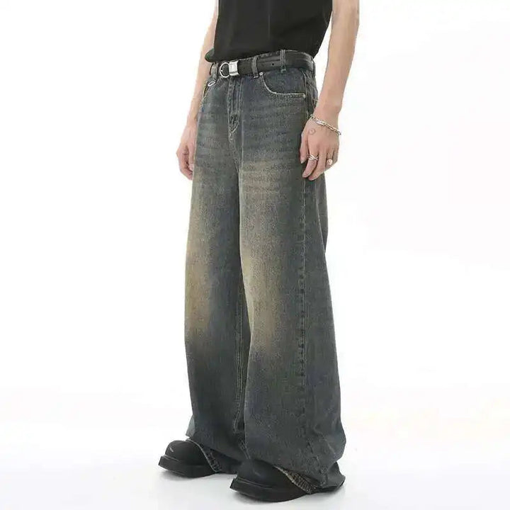 Men's Vintage Wide-Leg Denim Jeans