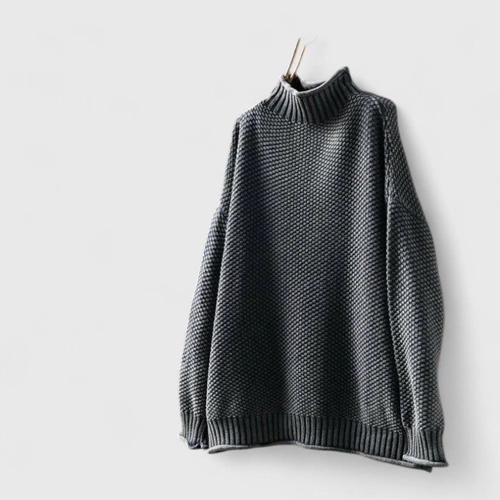 Women's Mock Neck Knit Sweater in Relaxed Fit