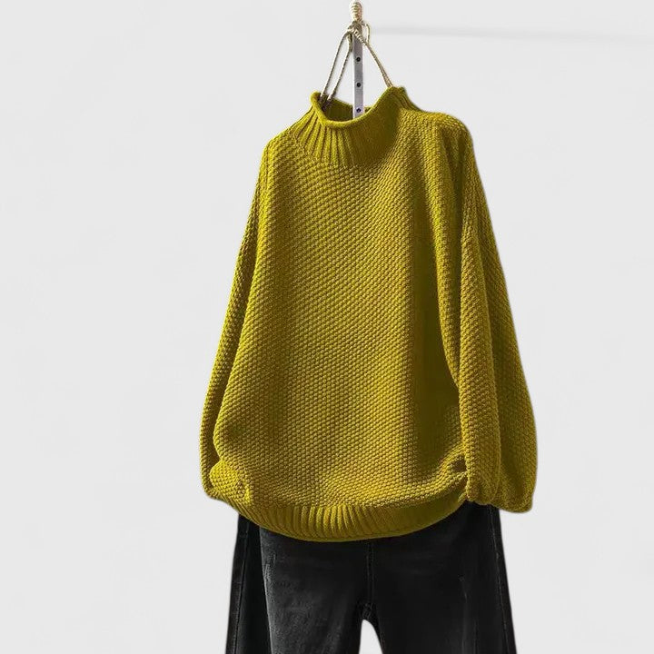 Women's Mock Neck Knit Sweater in Relaxed Fit