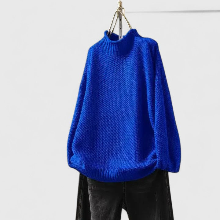 Women's Mock Neck Knit Sweater in Relaxed Fit