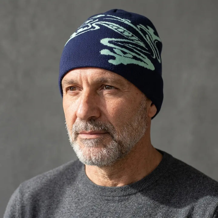 Frog Graphic Knit Beanie with Ribbed Cuff