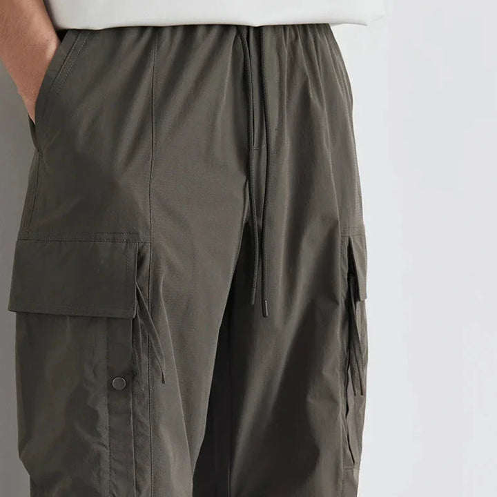 Men's Relaxed Fit Cargo Pants with Drawstring Waist