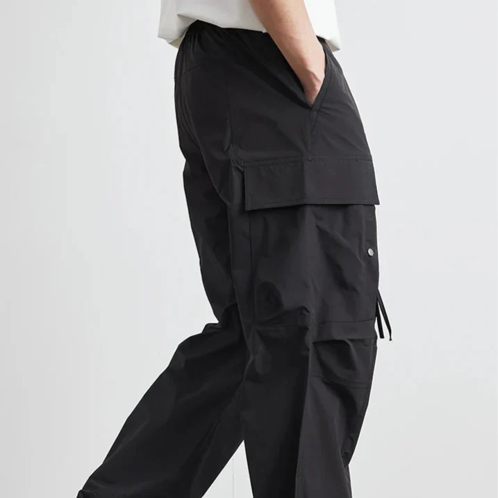 Men's Relaxed Fit Cargo Pants with Drawstring Waist