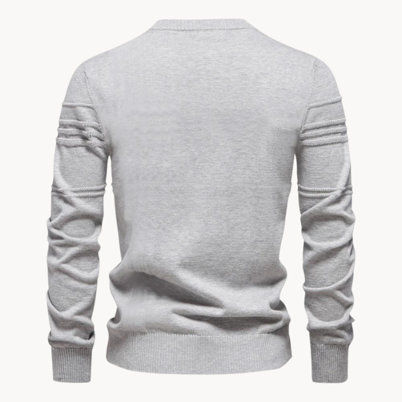 Men's Textured Crew Neck Knit Sweater