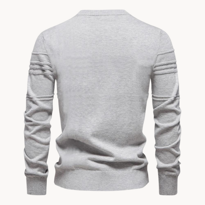 Men's Textured Crew Neck Knit Sweater