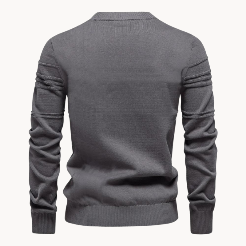 Men's Textured Crew Neck Knit Sweater