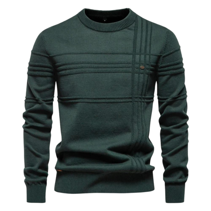 Men's Textured Crew Neck Knit Sweater