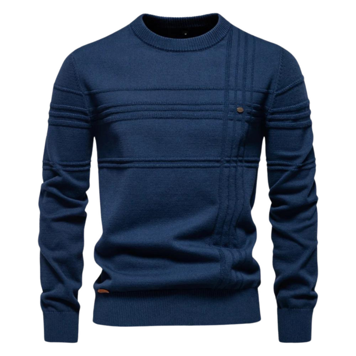 Men's Textured Crew Neck Knit Sweater