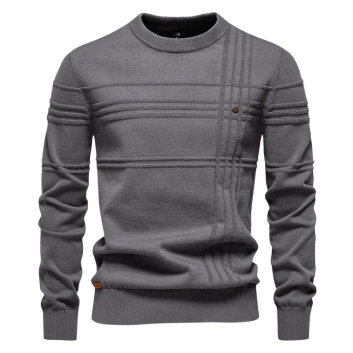 Men's Textured Crew Neck Knit Sweater