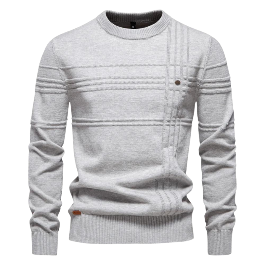 Men's Textured Crew Neck Knit Sweater