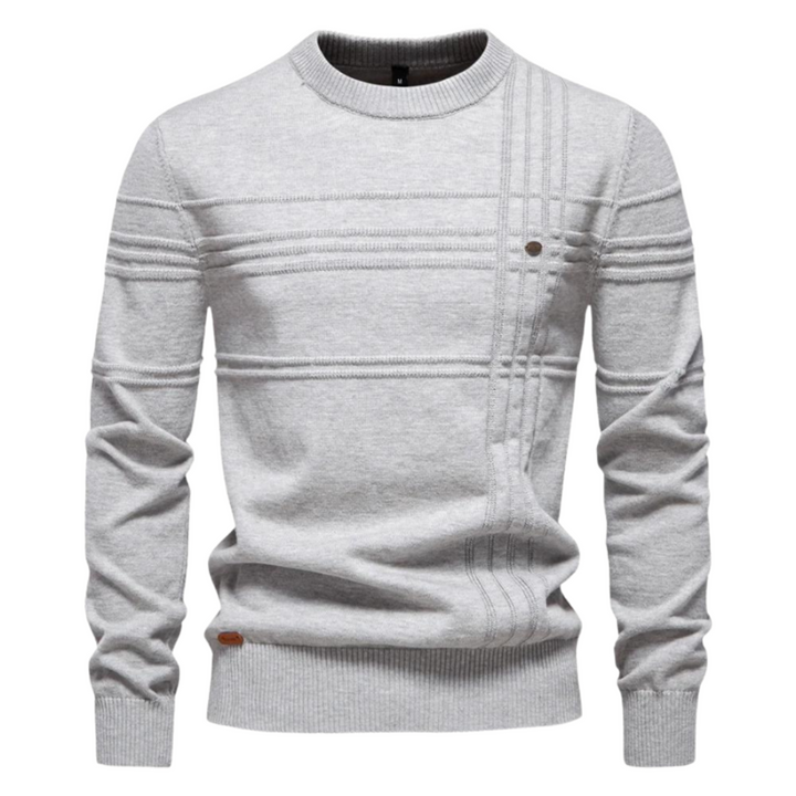 Men's Textured Crew Neck Knit Sweater