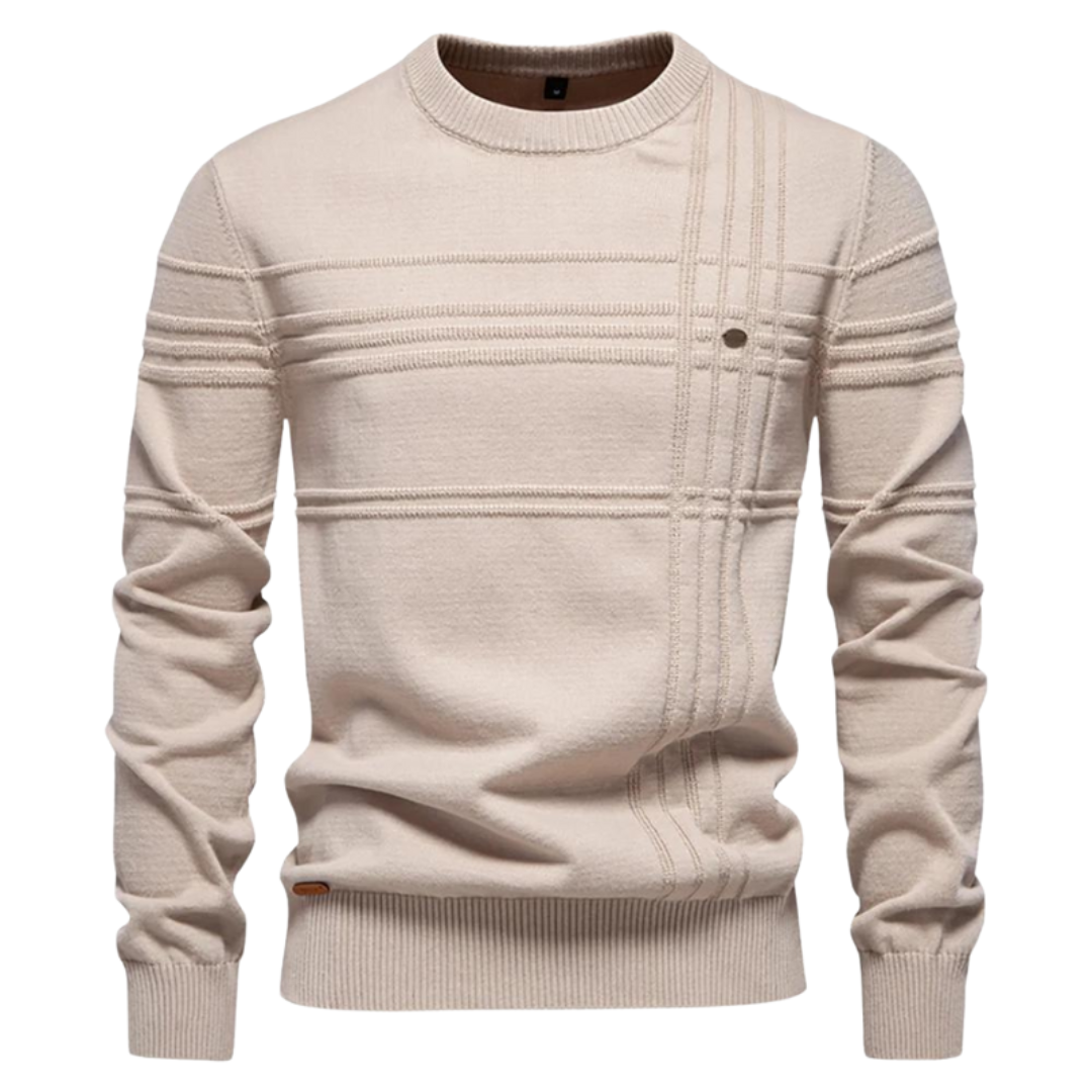 Men's Textured Crew Neck Knit Sweater