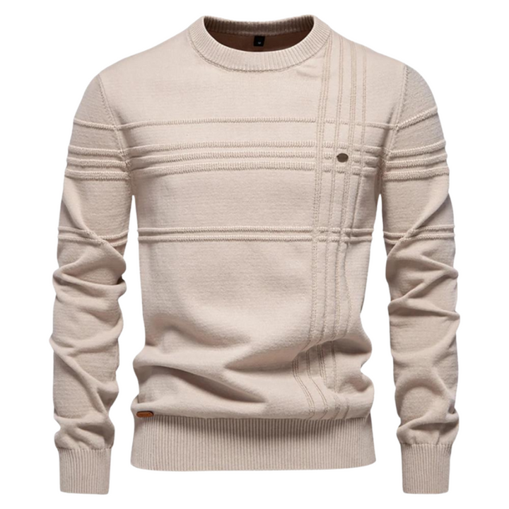 Men's Textured Crew Neck Knit Sweater