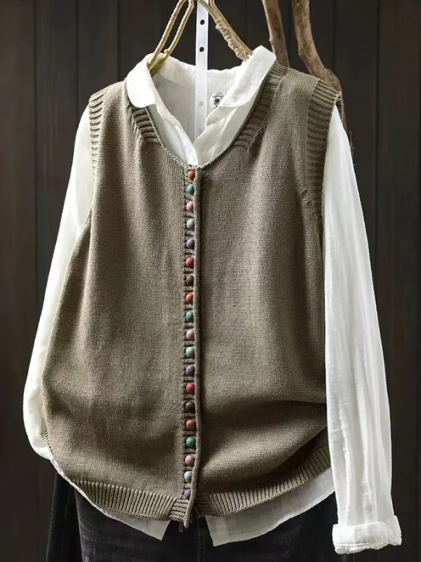 Sleeveless Knit Sweater Vest