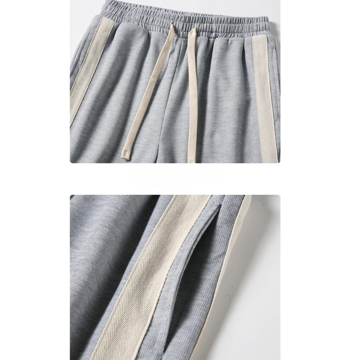 Men's Striped Relaxed Fit Joggers with Drawstring Waist