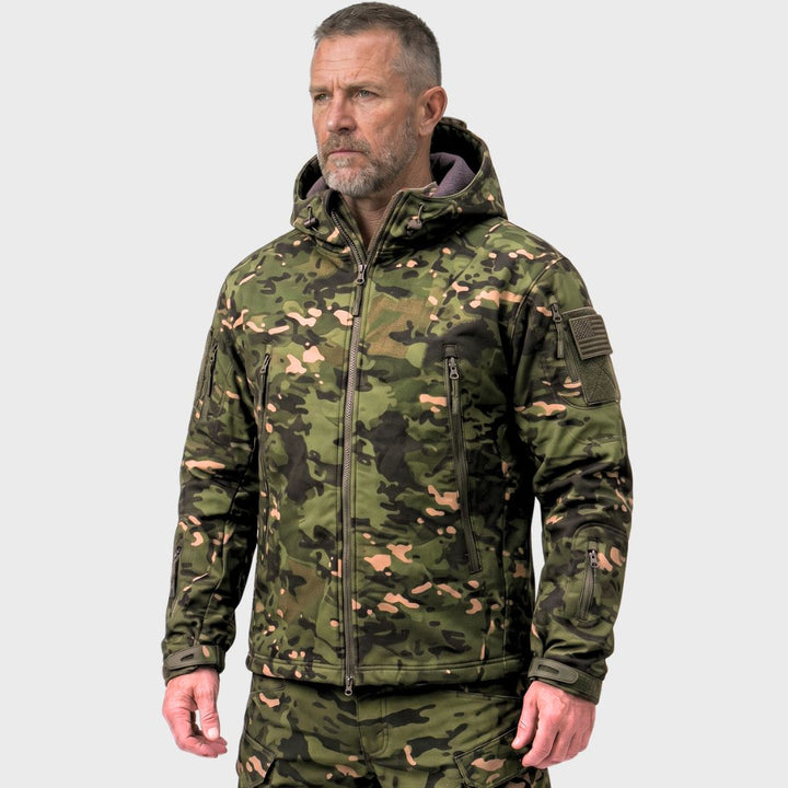 Men's Camo Hooded Tactical Softshell Jacket