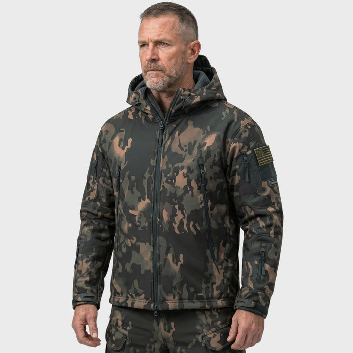 Men's Camo Hooded Tactical Softshell Jacket